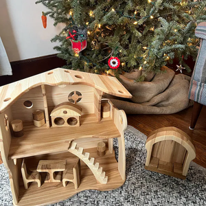 Granero Montessori hecho a mano de madera granja juguete niños madera juguete granero conjunto - Product Image 6