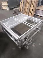 Scène en verre trempé de haute qualité, plateforme de scène portable en verre avec cadre en aluminium pour mariage, défilé de mode, exposition d'événements