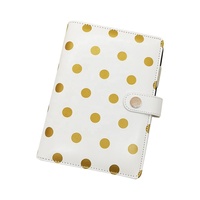 A6 Punktiertes PU-Leder Notizbuch mit individueller Loseblattbindung, Knopfverschluss, Mini-Taschenkalender im Hardcover-Stil als Geschenk