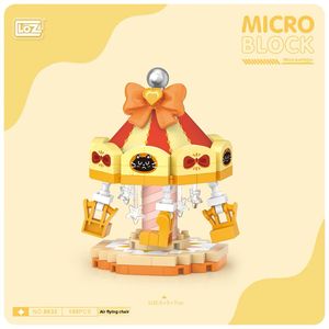 Pour LOZ Micro particule série modèle jouet assemblé blocs de construction avec carrousel aérien chaise volante grande roue Pirate Shi - Product Image 4