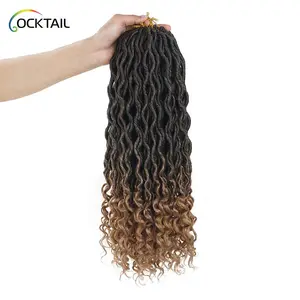 Thick Messy Wavy Goddess Faux Locs Extensions Goddess Dreadlocks Faux Locs Crochet Synthetic Bulk Hair For Locs