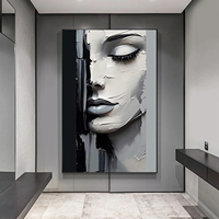 Décoration murale pour la maison, portrait de femme fait main, œuvre d'art texturée, peinture à l'huile sur toile, décoration pour la maison, hôtel, art mural décoratif