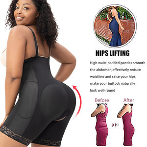 Faja moldeadora de cuerpo con relleno de cadera para <span class=keywords><strong>mujer</strong></span>, pantalones cortos con cremallera, ropa moldeadora Bbl con almohadillas - Product Image 4