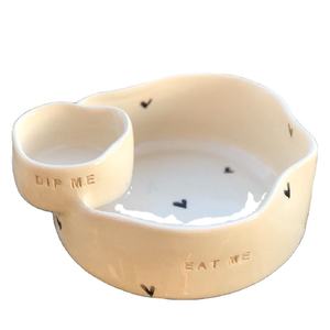 Cuenco de palomitas de maíz con diseño de corazón, vajilla personalizada de cerámica para aperitivos, para fiesta de restaurante <span class=keywords><strong>en</strong></span> <span class=keywords><strong>casa</strong></span> - Product Image 1