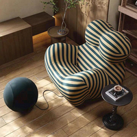 Fauteuil de détente moderne en forme de haricot, entièrement en mousse compressée, pour salon, en tissu, spécial confort maternel