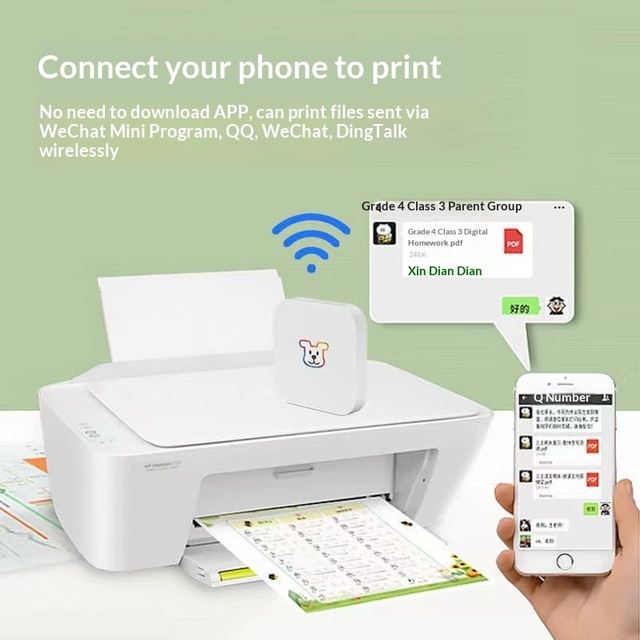 Color Printer Ink-Free Home Small Scanning All-in-One Student Remote Wireless Wifi