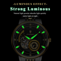 Montre mécanique automatique de luxe Poedagar 1416 pour homme, montre squelette en acier inoxydable, lumineuse, pour homme