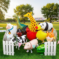 Ballons gonflables animaux marcheurs mignons en aluminium pour enfants, décorations de fête prénatale et d'anniversaire, fournitures de fête, ballons animaux marcheurs