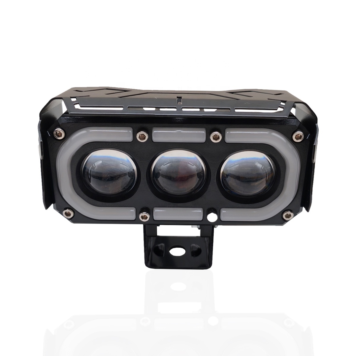 3 Lenses Motorcycle Spotlights Led Lens Headlight With RGP Driving Lights Lamp Beads Work Light Fog Lamp Bulb for Car Truck