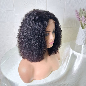 Hot Beauty Double Drawn Pixie Curl Lace Perruque Cheveux Humains Non Transformés Vierge En Gros Perruques de Cheveux Humains - Product Image 2