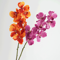 Orchidée blanche pour mariage et remise de diplôme - 7 têtes de fleurs artificielles Phalaenopsis au toucher réel pour la décoration de la maison
