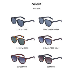 Lunettes de soleil polarisées surdimensionnées rétro pour hommes, protection UV400, monture PC, verres TAC, style C1 noir gris ZS DB7080P - Product Image 3