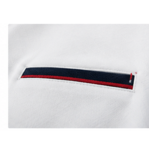 <b>White</b> Men's Short Sleeve <b>Polo</b> Shirt With Contrast Trim Collar And Chest Pocket Regular Fit Casual Cotton Oxford Fabric - Product Image 4