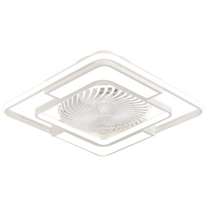 XD4พัดลมติดเพดานแบบไร้ใบพัดขนาดเล็กทันสมัยขนาด48ซม. พร้อมไฟ LED รีโมทคอนโทรลฟลัชเมาท์ห้องนั่งเล่นห้องนอนเด็กที่มองไม่เห็น - Product Image 1