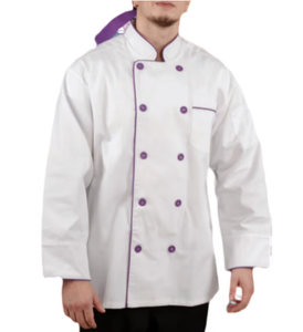 Jiahe-Veste de chef cuisinier unisexe pour adulte, uniforme de chef cuisinier à deux boutons - Product Image 2