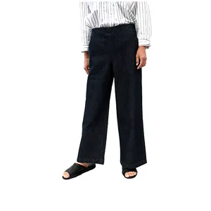 Minimalist design cotton wide leg jeans denim jeans for women wholesale