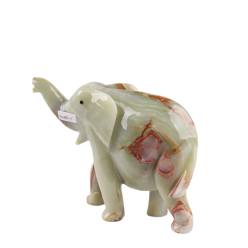 Éléphant en pierre semi-précieuse, 1 pièce, sculpture à la main, jade, décoration de maison, prix vente en gros