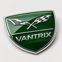 Emblème de voiture personnalisé vert Racing, insigne chromé drapeaux croisés, logo personnalisé en résine époxy bombée, autocollant de hayon automobile OEM