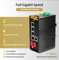 Switch Industrial Gestionado L2 de 2 Fibra y 4 Puertos de Cobre, SNMP, ERPS, Ring, 12Gbps, QoS para Sistema de Cinta Transportadora y Línea de Clasificación de Almacén