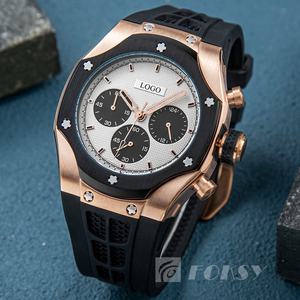 カスタムメンズウォッチMontres De Luxeファッション日本クォーツクロノグラフリストウォッチロゴ付きステンレススチールケースラグジュアリーウォッチ - Product Image 4