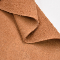 Vente en gros de cuir de vachette suédé écologique Cuir PU artificiel floqué Tissu en cuir recyclé pour bottes de sac à chaussures