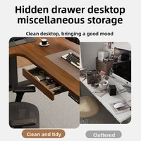 Table électrique relevable en bois massif en forme de L, mobile, pour le bureau à domicile, le sport électronique, le bureau informatique, bureau debout