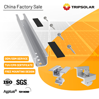 TRIPSOLAR 30cm Kit de fixation pour panneaux solaires sur rail anodisé, avec colliers de fixation intermédiaires et supports de montage pour toiture