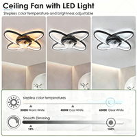 Ventilateur de plafond LED moderne pour chambre à coucher, ventilateurs de plafond avec éclairage pour salle à manger, télécommande, lumière pour salon domestique