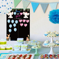 Gender Reveal Theme Party Voting Poster Spiel mit 36 Stück Karten Baby Shower Geburtstags feier Vote Poster Er oder sie Games Supplies