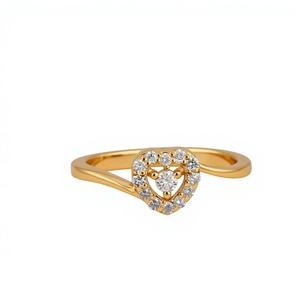Heart Diamond <b>Ring</b> 0.25 Ct Cluster Engagement Romantic Gold Promise Dainty Minimal Bridal Jewelry - Product Image 1