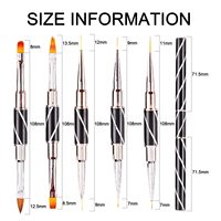 Hechunzi vente en gros de haute qualité rayures noires Nail Art brosse Double extrémité ongles ligne ongles brosse ensemble
