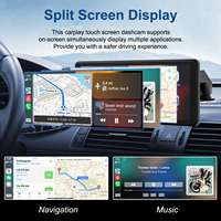 Layar Carplay 8.1" untuk Mobil, Portabel Nirkabel untuk Apple CarPlay & Android Auto, Kamera Belakang, BT, Mirror, Kontrol Suara, Navigasi, FM