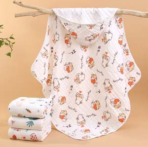 Toallas de Baño con Capucha de 6 Capas, Muselina de Algodón Orgánico, Paños de Regurgitación para Bebés Recién Nacidos - Product Image 4