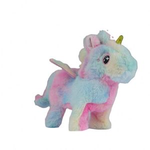 ม้าจำลองไฟฟ้าขนนุ่มเดินได้ ของเล่นตุ๊กตาหางกระดิก บรรจุใยฝ้าย PP ผ้าฝ้ายบุด้วยผ้าตาข่าย ODM ของขวัญสำหรับเด็ก - Product Image 1