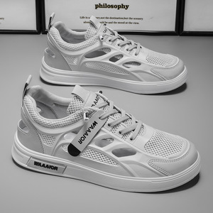 Nouvelles baskets décontractées tendance pour hommes, style été, respirantes, en maille blanche perforée, idéales pour la marche - Product Image 4