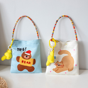 Bolso de Mano para Mujer, Estilo Veraniego 2025, Diseño Exclusivo, Estilo Forestal, Inspiración Coreana, Mini Bolso de Tela con Estampado de Animales de Dibujos Animados - Product Image 3