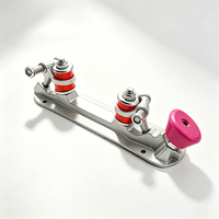 Châssis de patins à roulettes en aluminium à quatre roues, cadre double rangée avec support de frein, pièce de rechange pour chaussures de roller