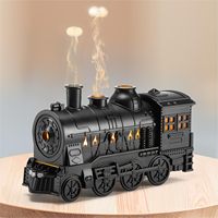 Diffuseur d'huiles essentielles électrique en forme de train, lampe LED, humidificateur d'air à brume froide pour la maison