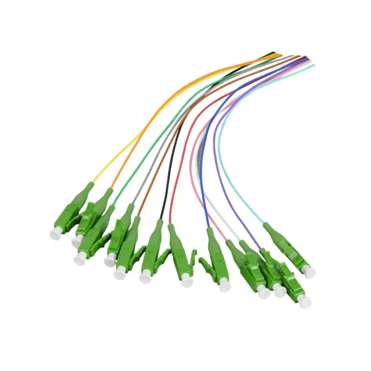 LC/APC Pigtail SM 900um Fiber 1.0 metre 12 renk kodlu Pigtails saplama kablo Fiber optik lif