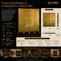 Paravent pliant en bois artisanal traditionnel oriental MF-P0002C