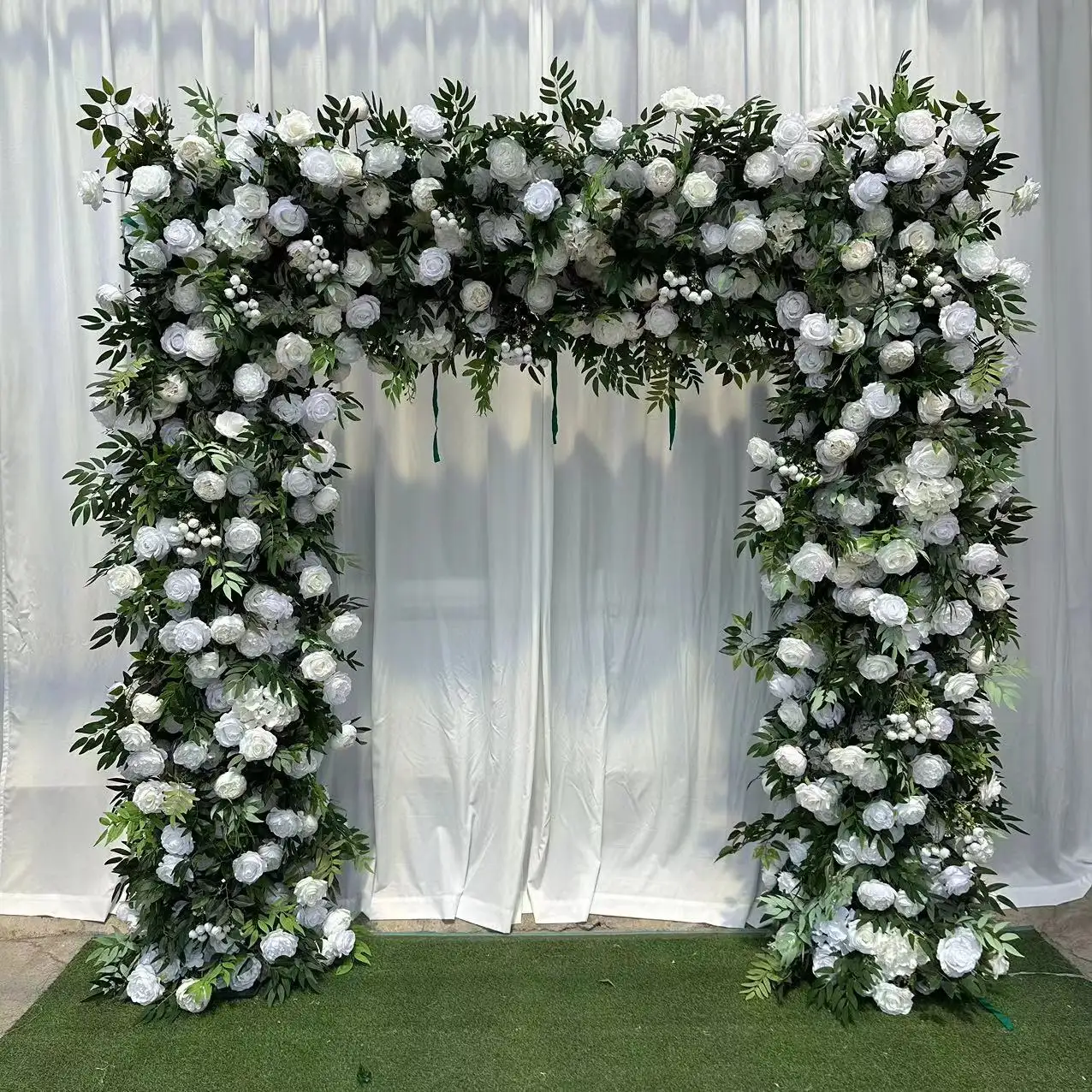 A-FSA018 quadrato artificiale del fiore del fondale di fiori di seta dell'arco di nozze rosa del fiore dell'arco per la decorazione di nozze
