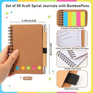 Design Customized Logo Kraft Paper Promotional Notebook Sticky Note <b>Pad</b> with Colorful Index Tabs for Business or Gifts - Product Image 5