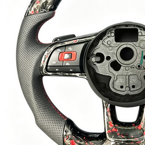 Volante de Fibra de Carbono Forjado Personalizado para VW Golf 7 7.5 Mk7 Mk8 GTI GTD Polo 7 8 <span class=keywords><strong>Jetta</strong></span> CC - Product Image 4