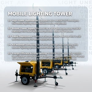 Générateur à déploiement rapide en 10 minutes, tour d'éclairage, éclairage de chantier nocturne, réparation routière, centrale électrique mobile - Product Image 4