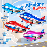Ballon en aluminium en forme d'avion de dessin animé en gros, ballon à hélium pour fête d'anniversaire, baby shower, décorations de fête pour enfants
