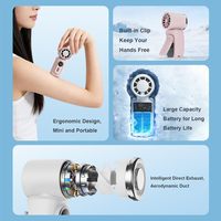 Mini ventilateur portable à clip rechargeable avec écran LED, 5 vitesses, réglable à 180°, pour la maison, l'extérieur et le bureau