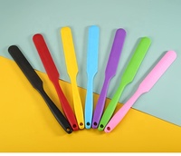Spatule longue en silicone de qualité alimentaire, facile à nettoyer, couleur macaron, couteau à crème lisse, grattoir long, bâtonnet de cire en silicone