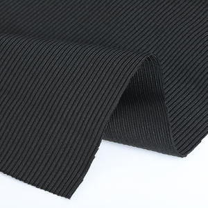 Poids lourd 390gsm Stretch 2*2 Tissu en tricot côtelé 95% polyester 5% spandex Chunky Black 2x1 Rib pour <span class=keywords><strong>col</strong></span> et manchette - Product Image 6