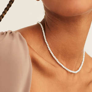 Nouveau <span class=keywords><strong>Collier</strong></span> Vintage en <span class=keywords><strong>Perles</strong></span> Simulées Rondes Ras du Cou pour Femmes, Cadeaux de Mariage pour Mariées et Demoiselles d'Honneur - Product Image 2