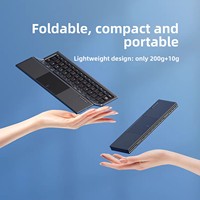 Keyboard dan Mouse Nirkabel Set Komputer Mini Lipat Portabel Berkualitas Tinggi untuk Gaming